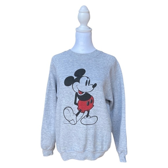 Disney Tops - Vintage 1980s Disney Mickey Mouse Sweatshirt | Size Medium | Color Gray
